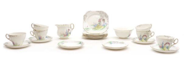 A Shelley Archway of Roses porcelain tea service,