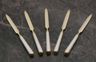 A group of five silver letter openers