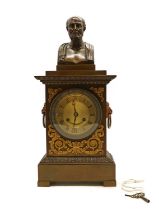 A French bronze mantel clock