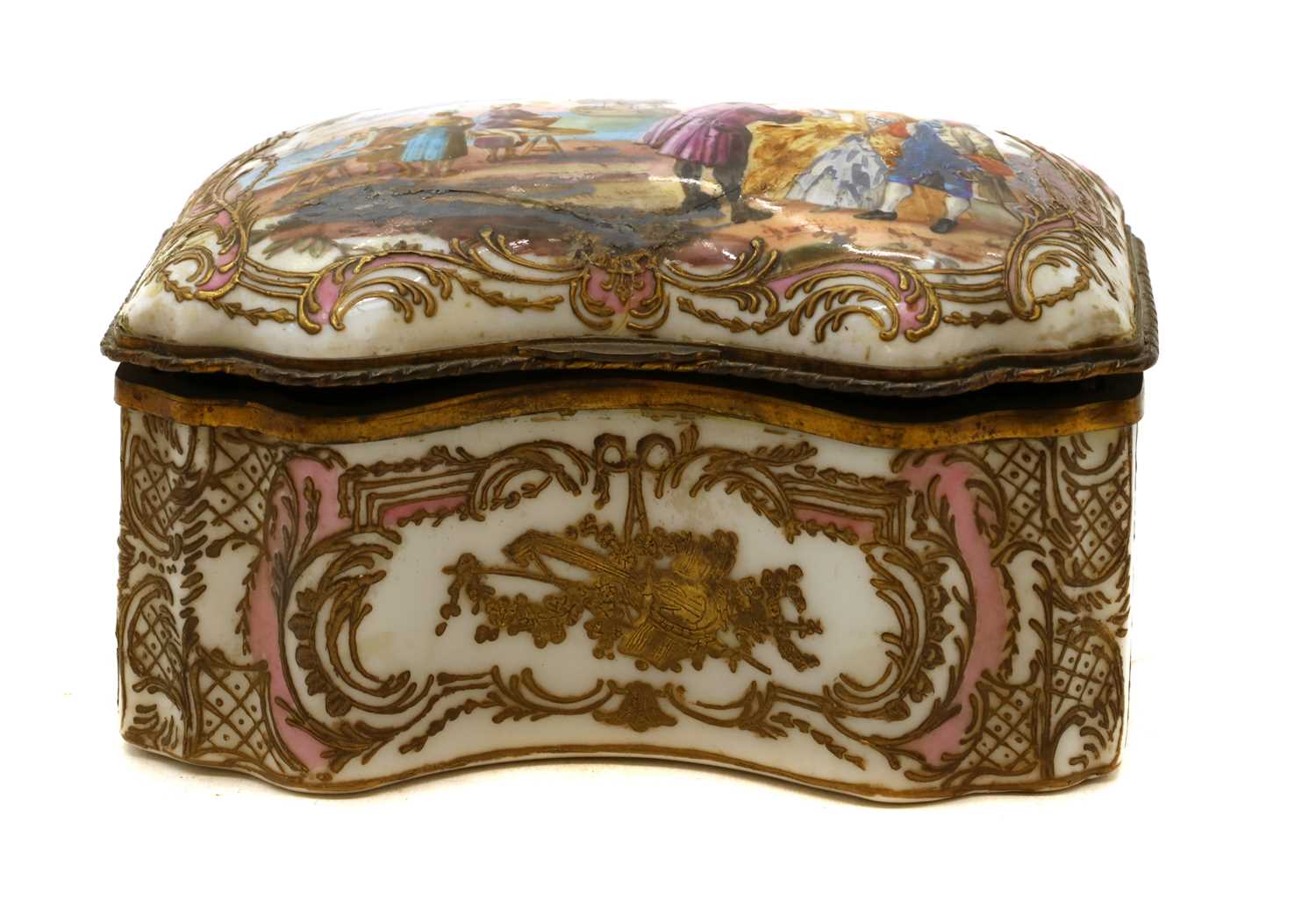 A Meissen style lidded table box - Image 6 of 6