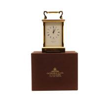 A Garrard & Co brass carriage timepiece,