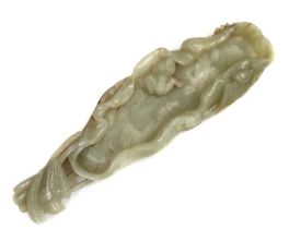 A Chinese jade brush lick,