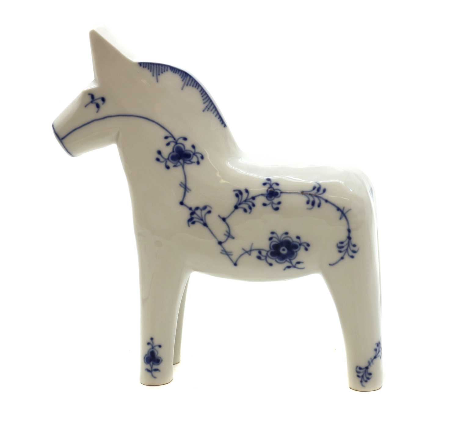 A Royal Copenhagen porcelain 'Blue Fluted Plain' Dala horse - Image 3 of 5