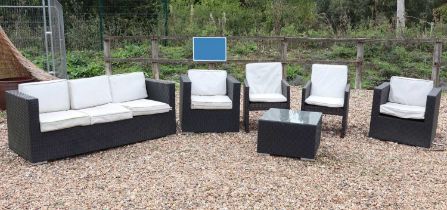 A rattan garden furniture set,