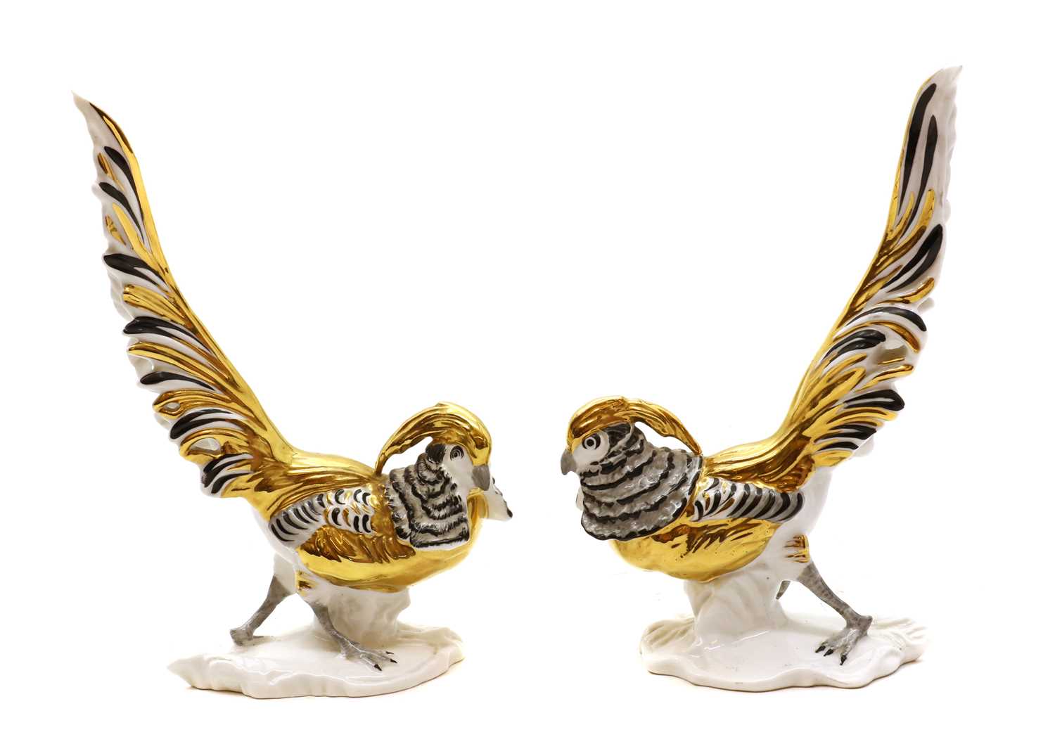 A pair of crown Staffordshire models of 'Chinese Pheasants' - Image 4 of 7