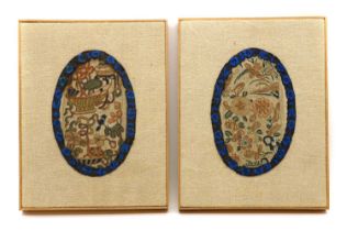 Two Chinese embroideries,