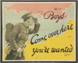 A large WWI Parliamentary recruitment poster