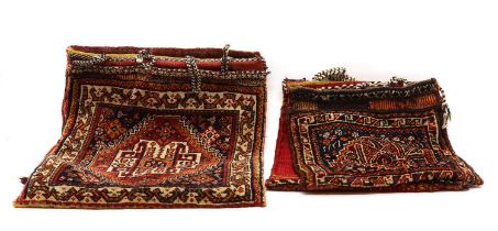 Two Qashqai wool saddle bags,