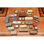 A collection of cloisonne stamp boxes