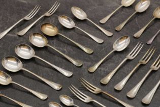 A set of silver flatware