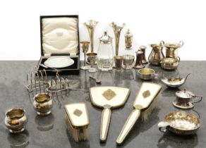 A collection of silver items