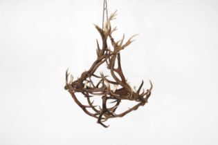A stag antler chandelier,