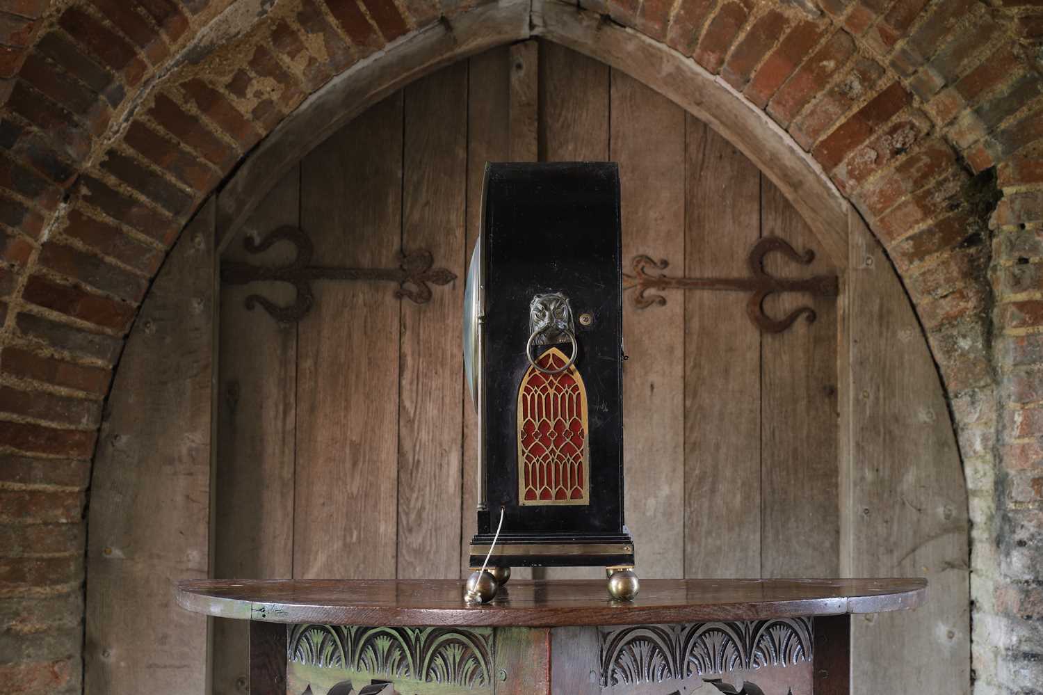 A Regency ebonised table clock, - Image 4 of 11