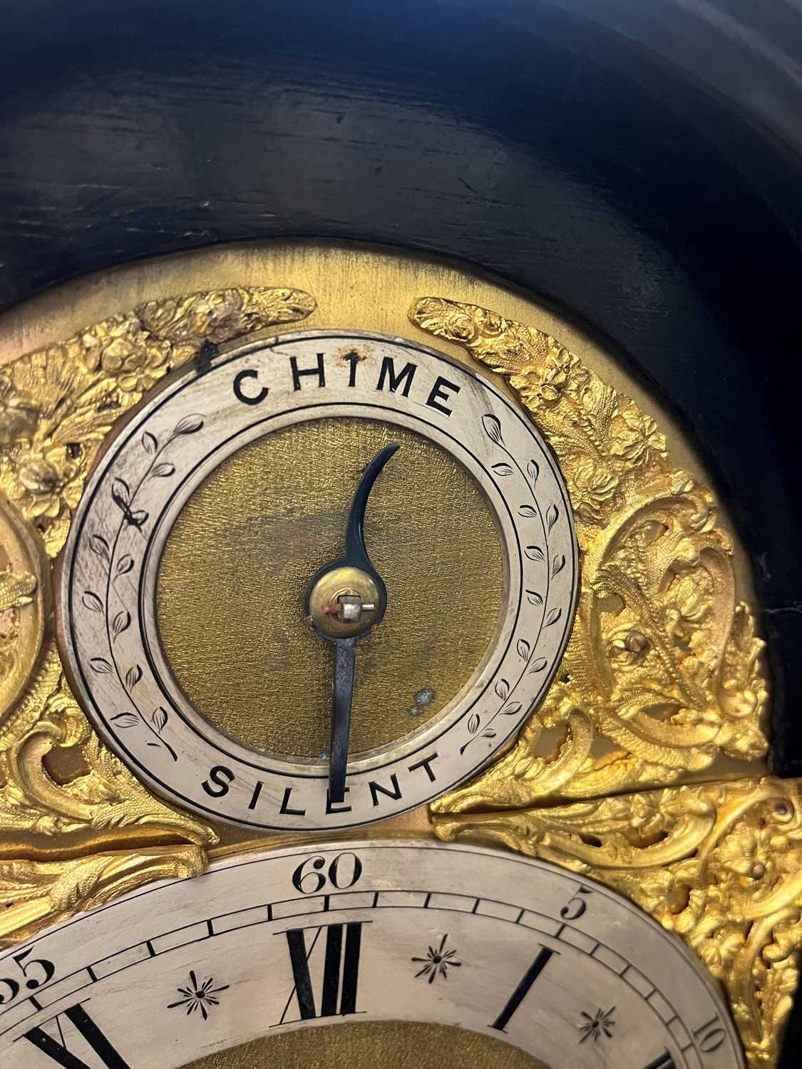A George III-style ebonised bracket clock, - Image 13 of 17