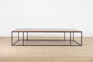 A walnut and steel coffee table by Rose Uniacke,