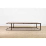 A walnut and steel coffee table by Rose Uniacke,