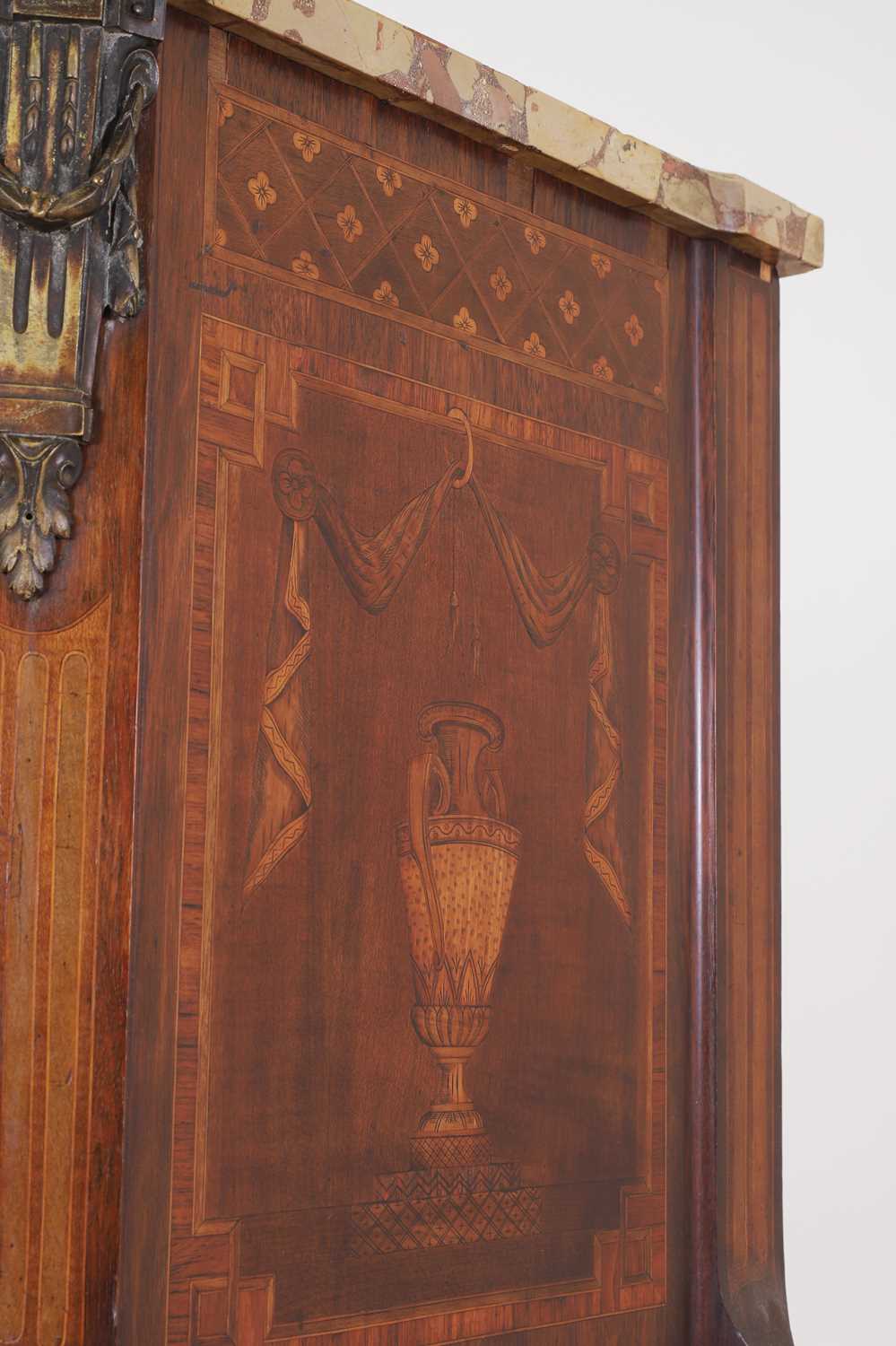 A Transitional-style tulipwood and marquetry commode, - Image 3 of 12