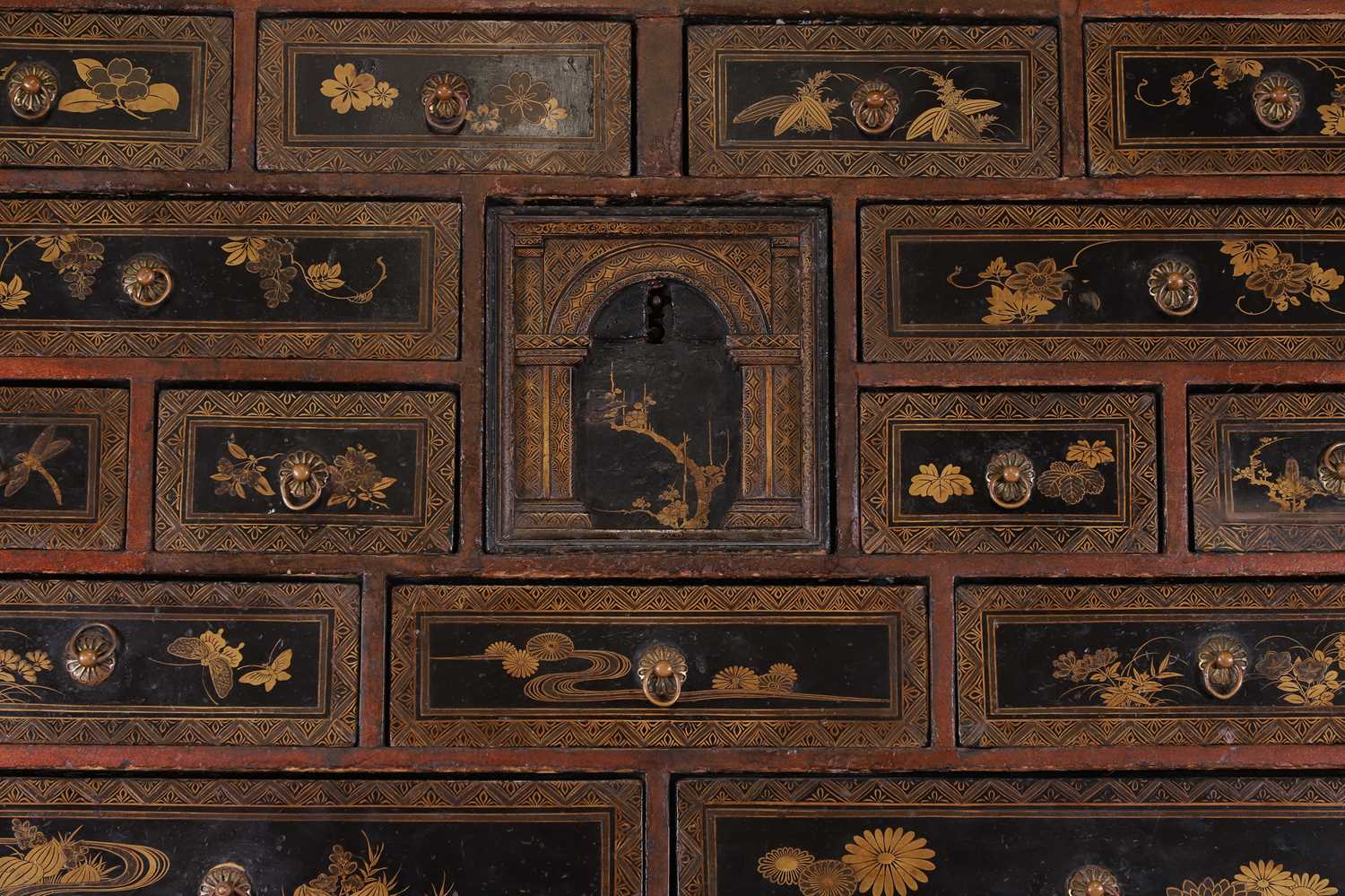 A Nanban export black-lacquered cabinet, - Image 6 of 88