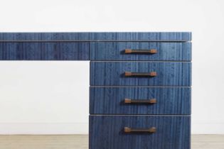 A blue 'Odyssey' desk by Linley,