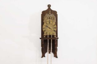 A brass lantern clock,
