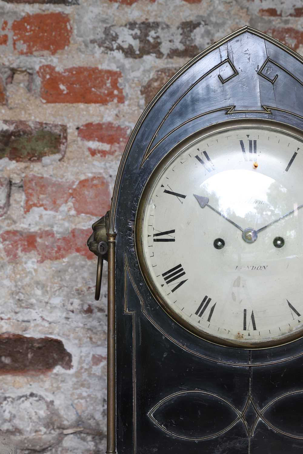 A Regency ebonised table clock, - Image 11 of 11