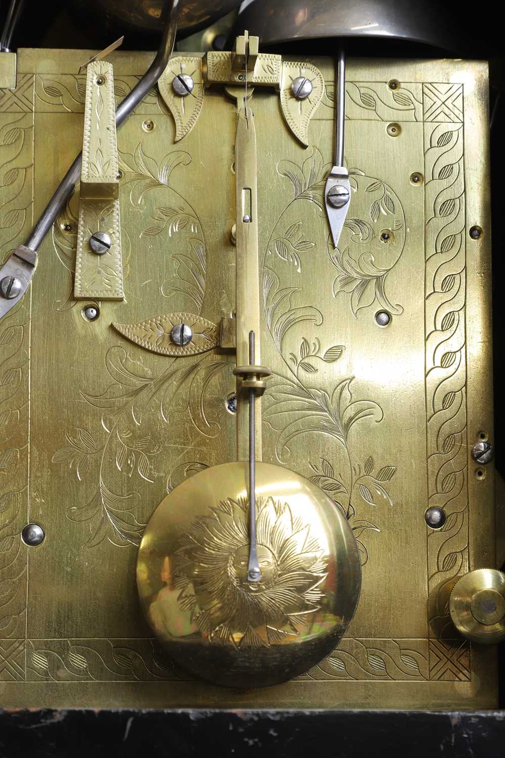 A George III-style ebonised bracket clock, - Image 9 of 17