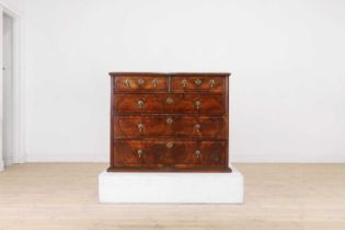 A William and Mary walnut chest,