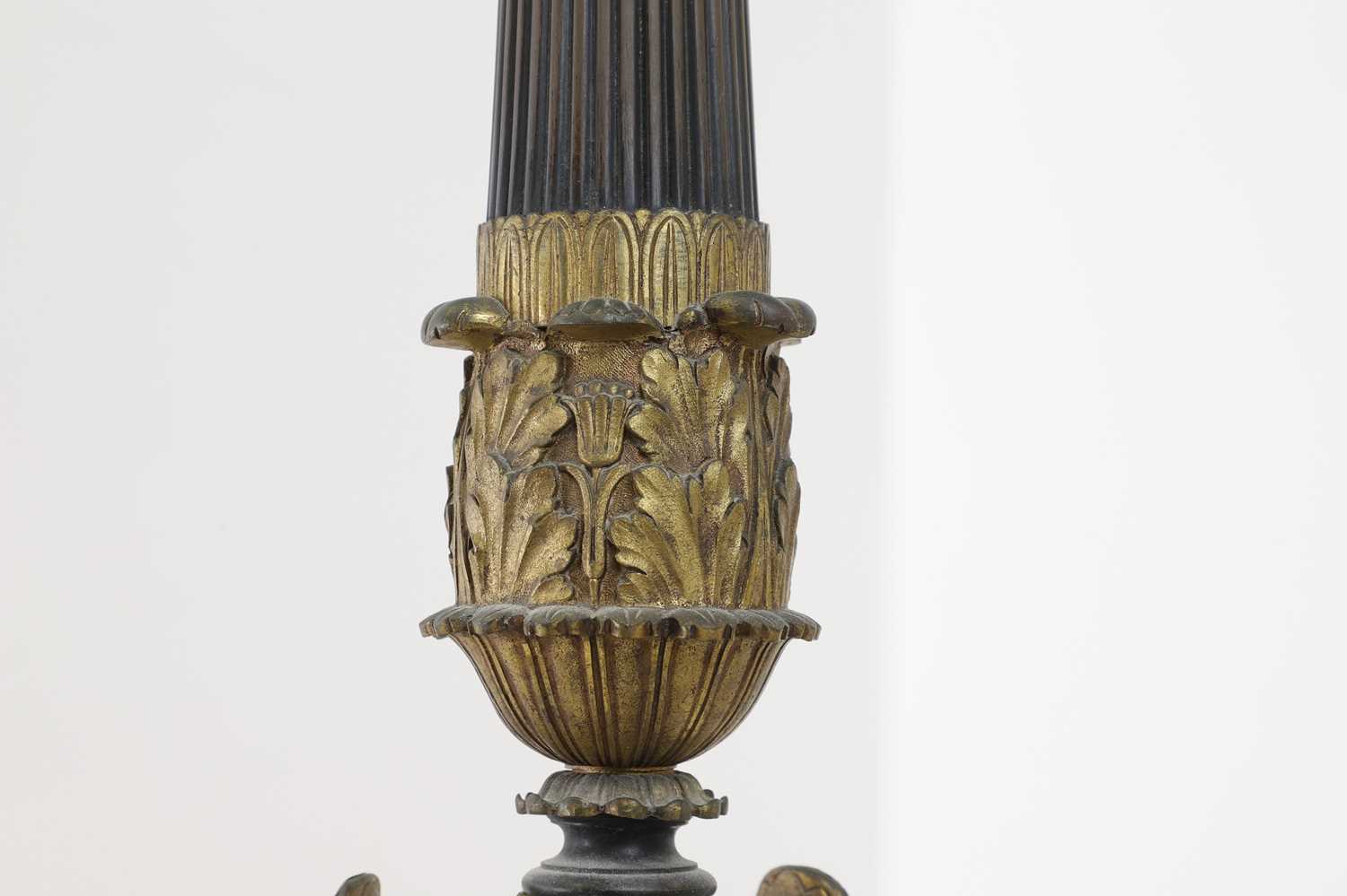 A pair of Empire-style bronze and parcel-gilt candelabra, - Image 3 of 8