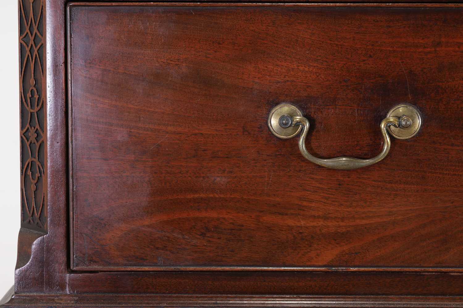 A George III mahogany chest on chest in the manner of Thomas Chippendale, - Image 7 of 13