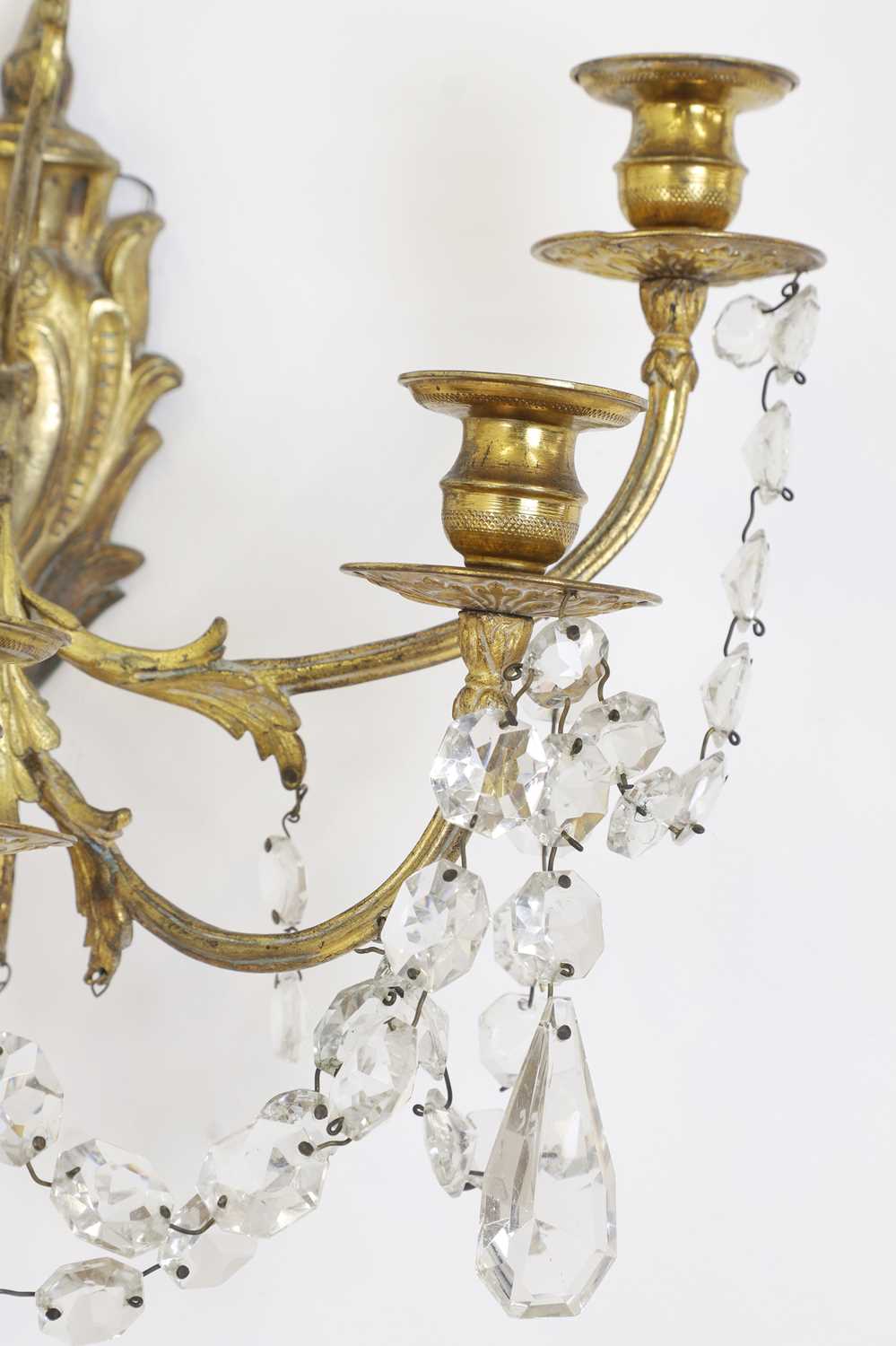 A pair of gilt-metal and glass wall lights, - Image 3 of 6