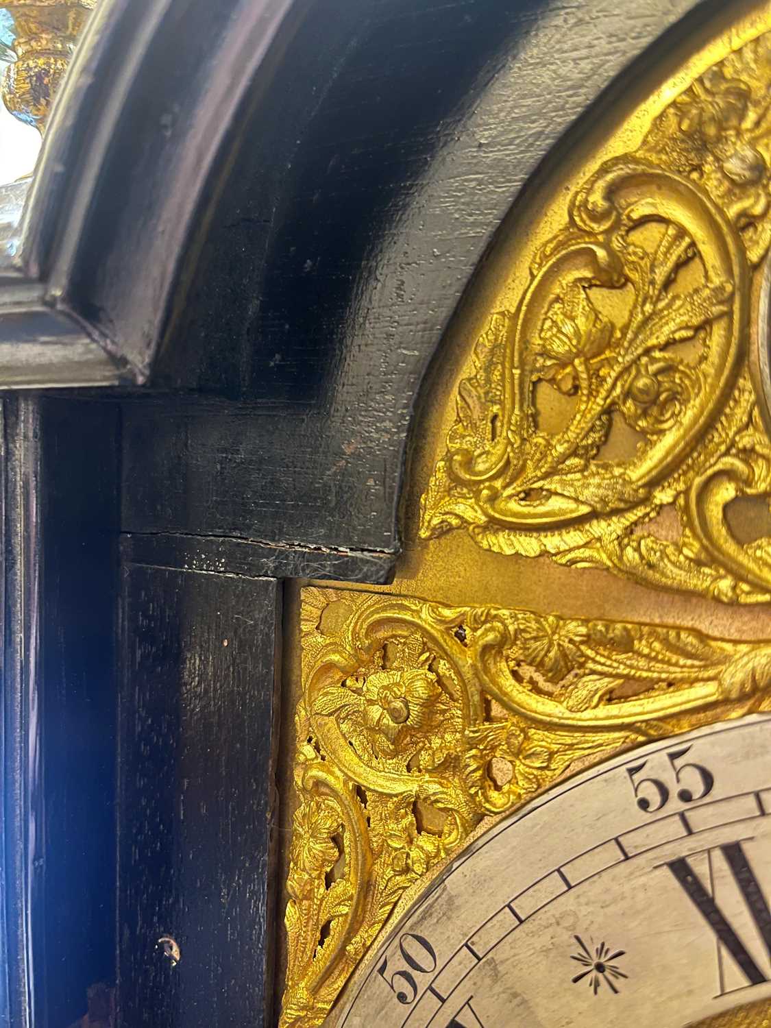 A George III-style ebonised bracket clock, - Image 15 of 17