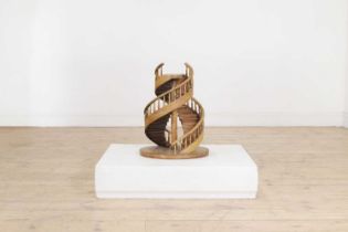 A mahogany architectural staircase model,
