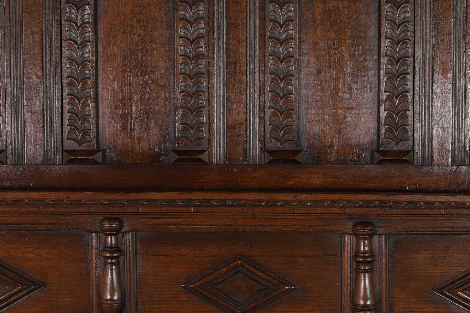 A carved oak three-quarter tester bed, - Image 7 of 11