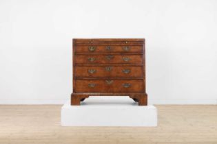 A burr elm caddy-top chest of drawers,