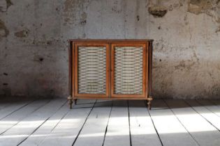 A Regency satinwood side cabinet,