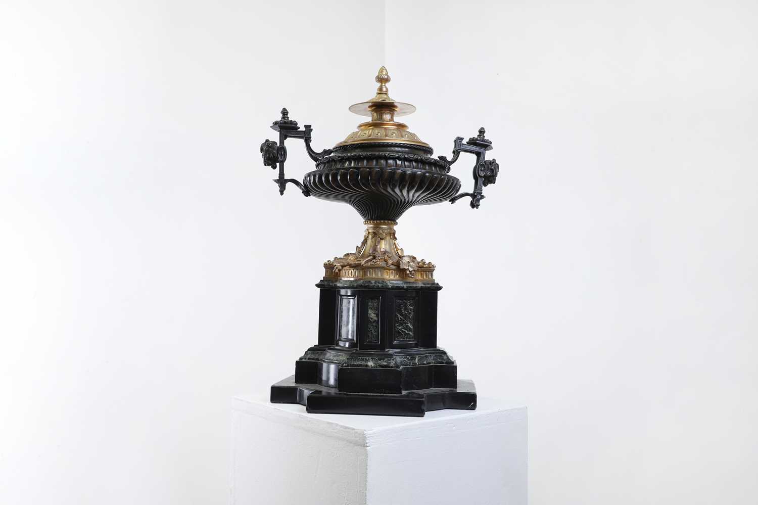 A Louis XVI-style marble, bronze and ormolu-mounted urn, - Image 3 of 17