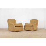 A pair of upholstered armchairs,