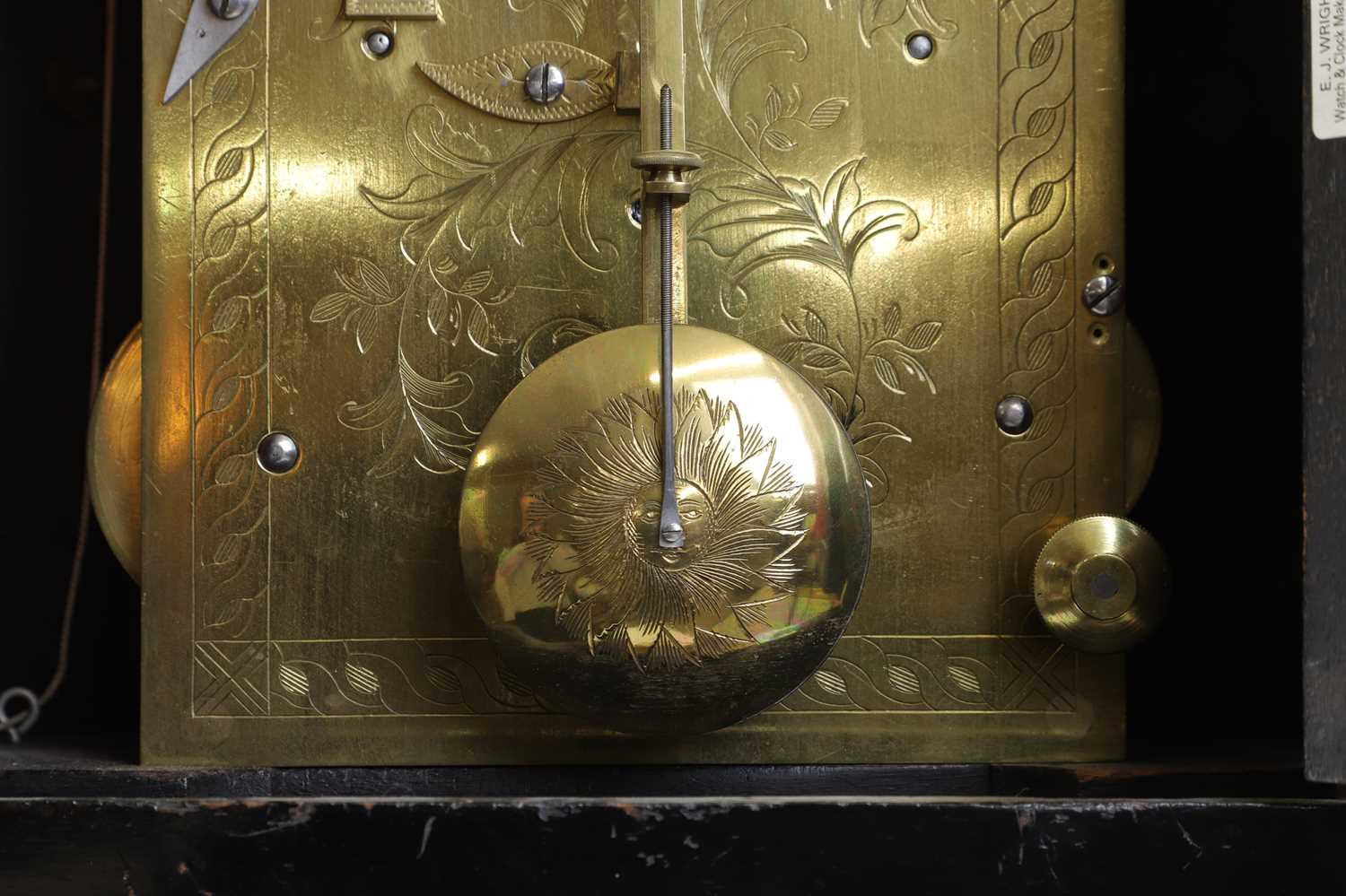 A George III-style ebonised bracket clock, - Image 7 of 17