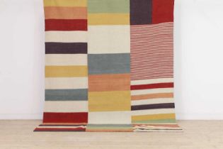 A modernist flat-weave wool carpet,