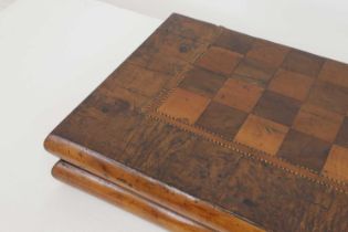 A yew and specimen wood games box,