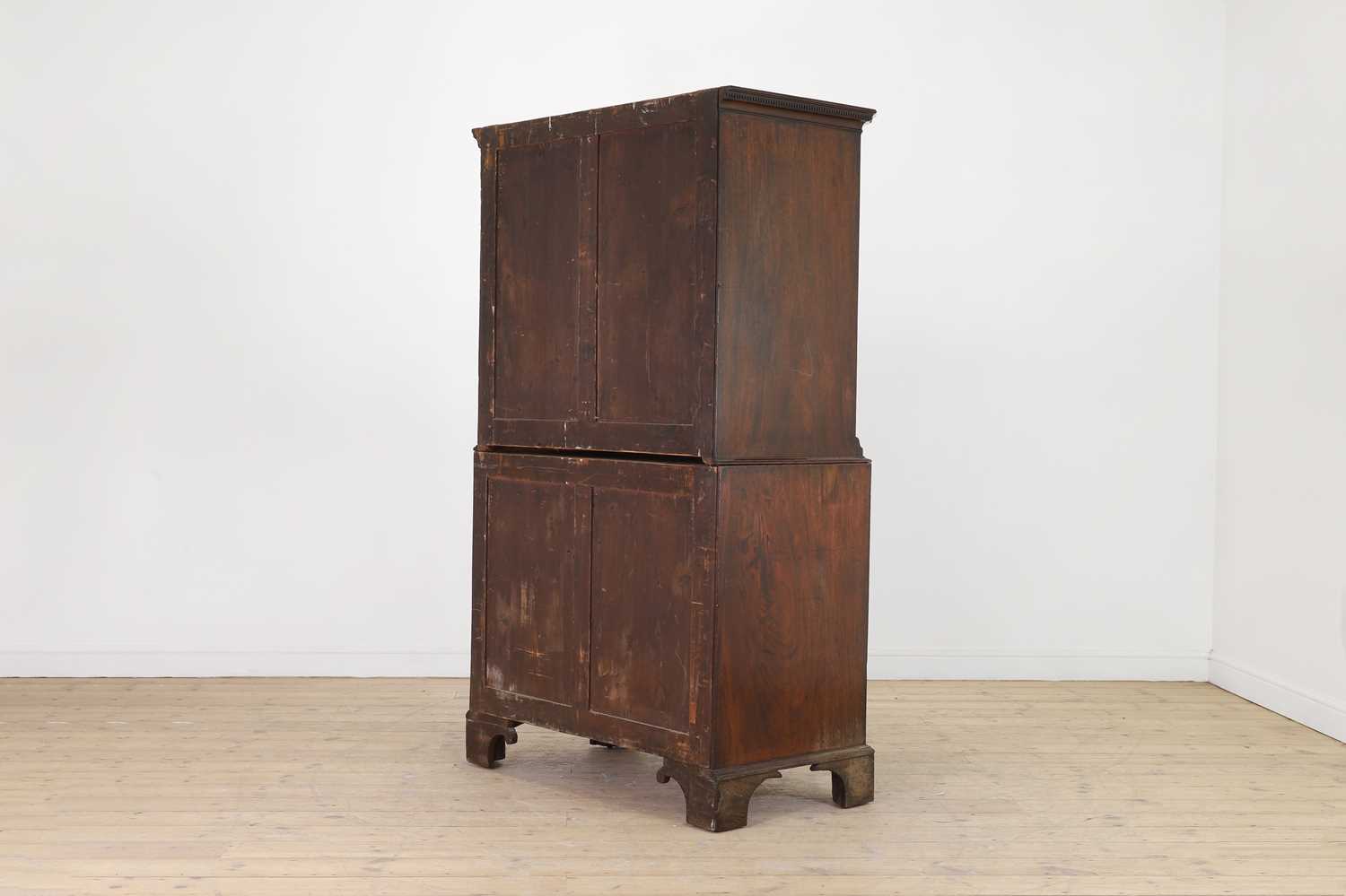 A George III mahogany chest on chest in the manner of Thomas Chippendale, - Image 5 of 13