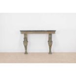 A painted wooden console table,
