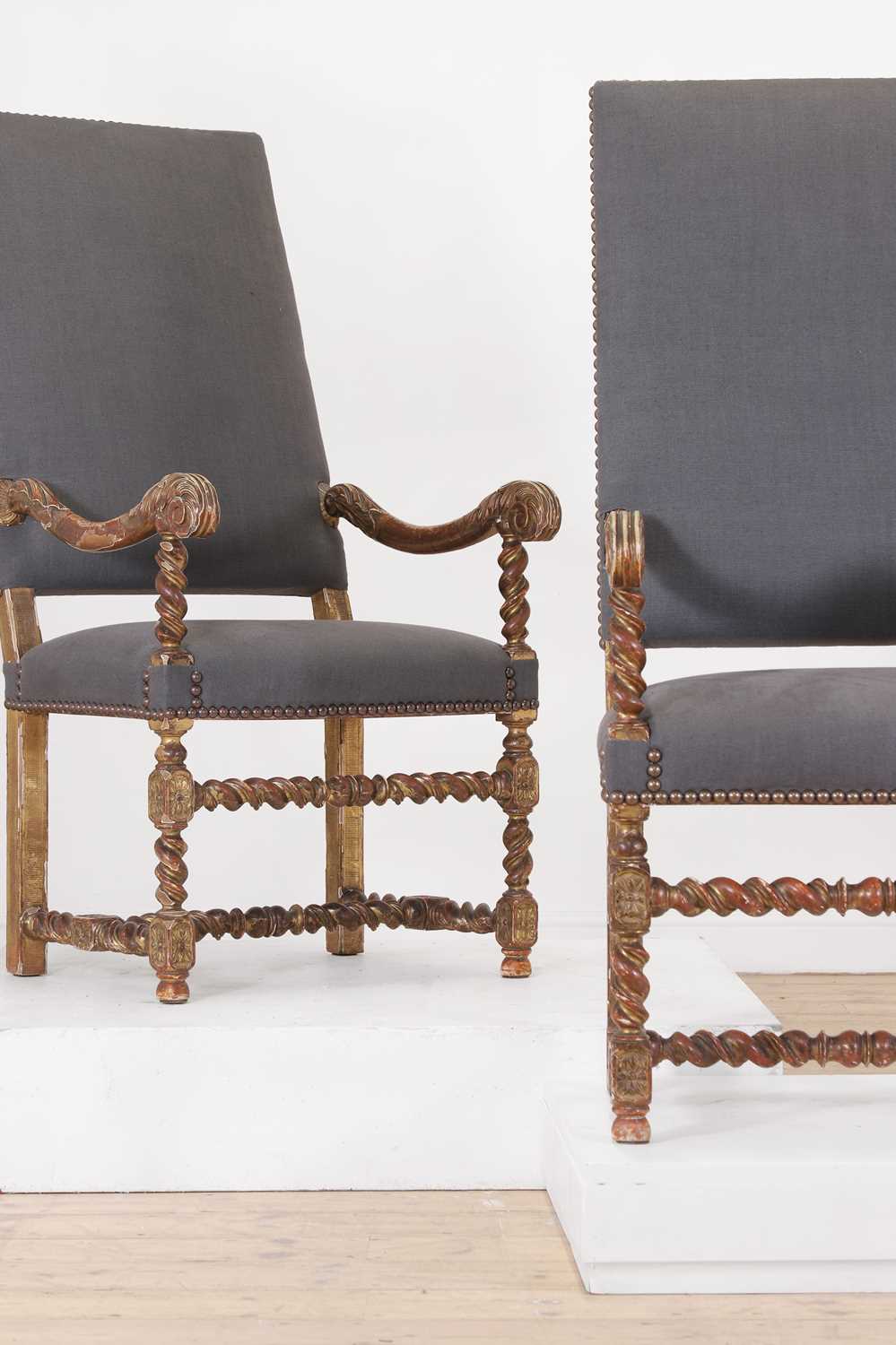 A pair of giltwood armchairs, - Image 2 of 27