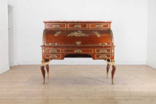 An Empire-style mahogany bureau à cylindre,