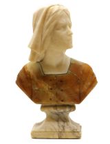 A marble and alabaster bust