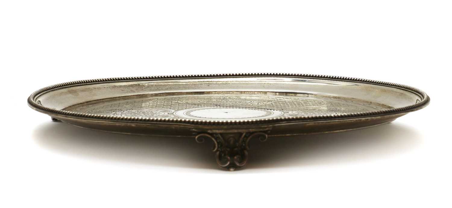 A Victorian silver salver - Image 3 of 5
