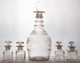 An Irish cut glass decanter