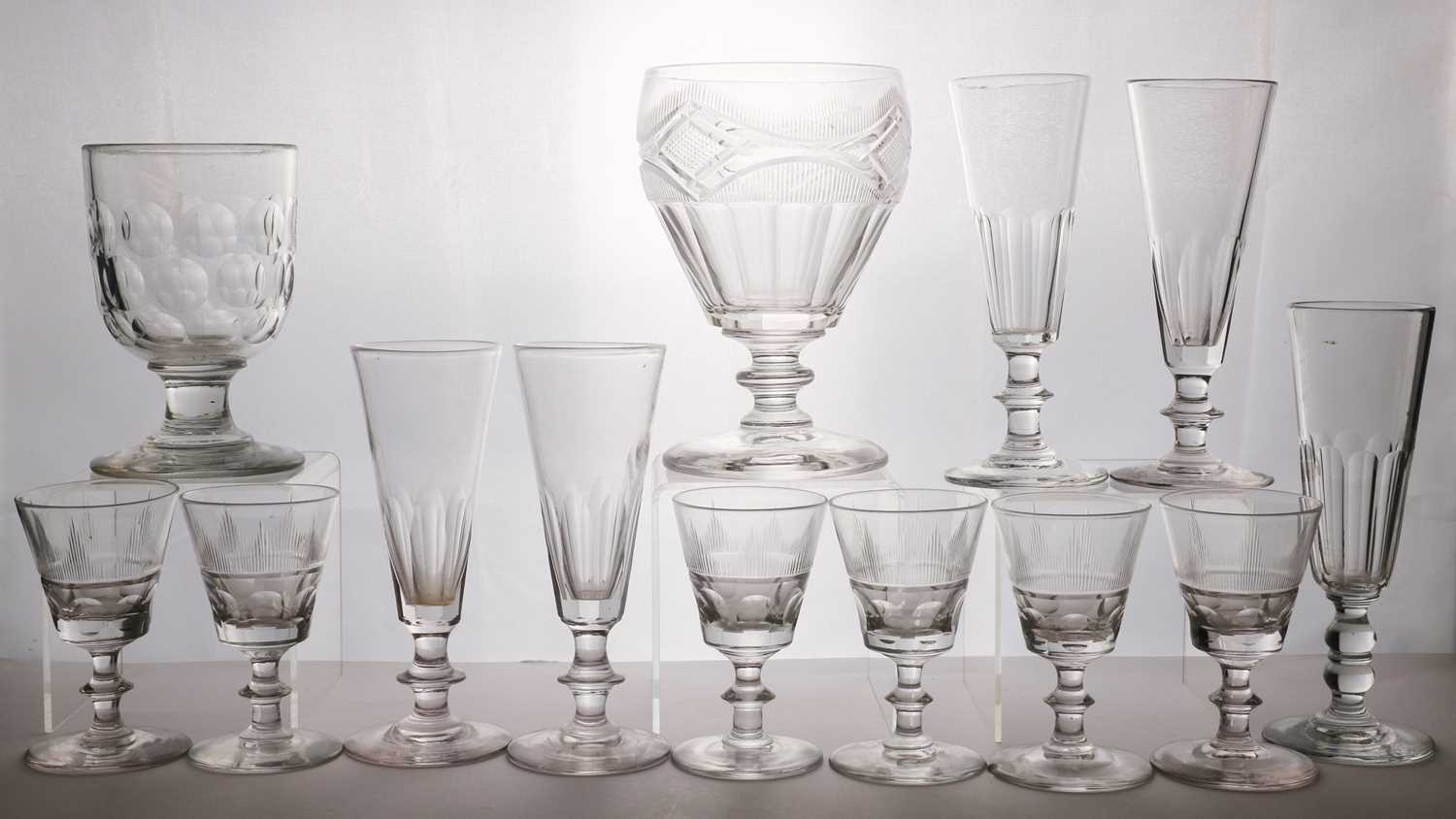 A collection of table glass