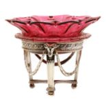 A George III silver sweetmeat stand,