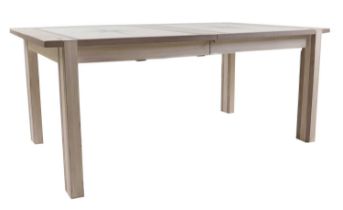 A painted wooden extending dining table,